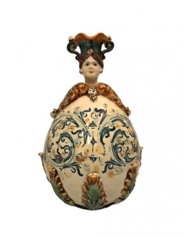 Lumera Uovo dama in ceramica di caltagirone