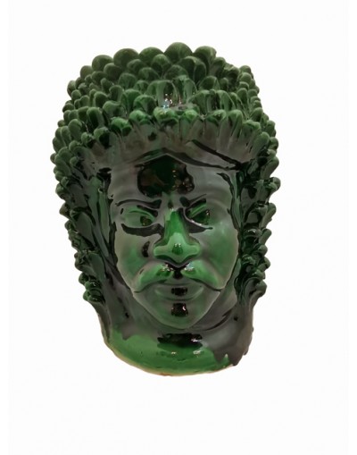Testa di Moro modello pigna verde rame ceramiche Anthos Scicli