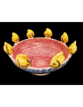 Centrotavola moderno con pesci ceramiche Anthos